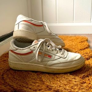 Reebok classic size 7 - white with peach and pink accents